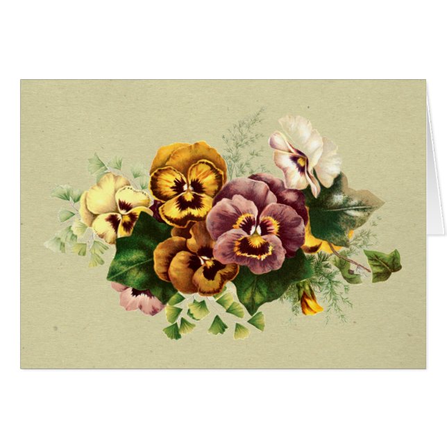 Vintage Stiefmütterchen bemalt Bouquet (Vorderseite (Horizontal))