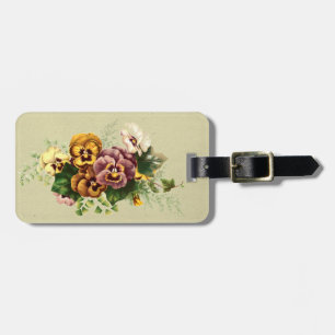 Vintage Stiefmütterchen bemalt Bouquet Gepäckanhänger