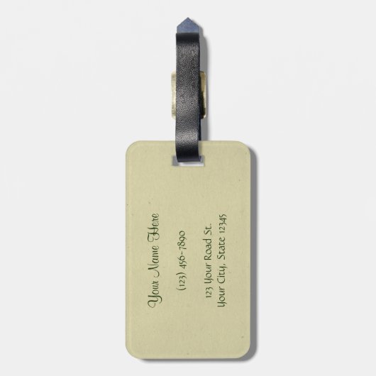 Vintage Stiefmütterchen bemalt Bouquet Gepäckanhänger (Rückseite vertikal)