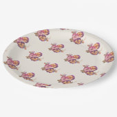 Vintage Stiefmütterchen Blumen Papier Teller | Gar (Schrägansicht)