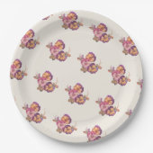 Vintage Stiefmütterchen Blumen Papier Teller | Gar (Vorderseite)