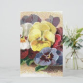 Vintage Stiefmütterchen Blumenbeete Briefpapier (Stehend Vorderseite)