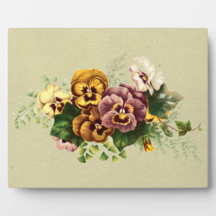 Vintage Stiefmütterchen Bouquet Fotoplatte