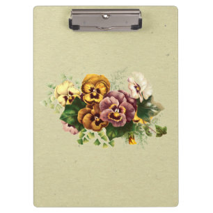 Vintage Stiefmütterchen Bouquet Klemmbrett