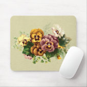 Vintage Stiefmütterchen Bouquet Mousepad (Mit Mouse)