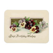 Vintage Stiefmütterchen Geburtstagwünsche Magnet (Horizontal)