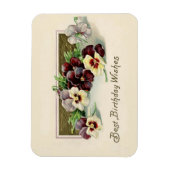 Vintage Stiefmütterchen Geburtstagwünsche Magnet (Vertikal)