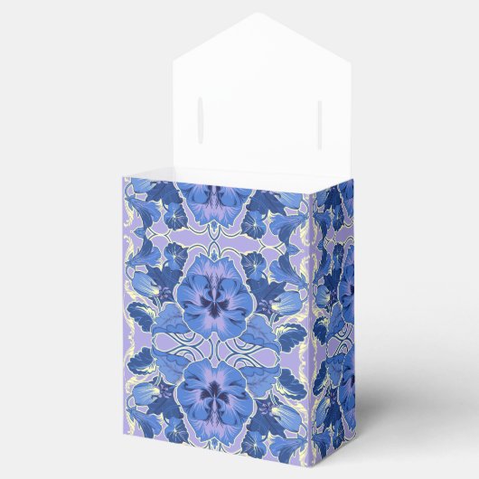 Vintage-Stiefmütterchen-Geschenkpapier Geschenkschachtel (Geöffnet)