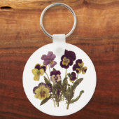 Vintage Stiefmütterchen im Blumengarten Blume Schlüsselanhänger (Vorderseite)