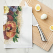 Vintage Stiefmütterchen-Küchen-Tücher Geschirrtuch (Viertel Falte)