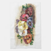 Vintage Stiefmütterchen-Küchen-Tücher Geschirrtuch (Vertikal)