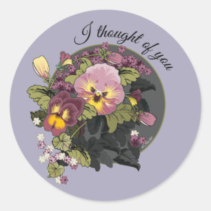 Vintage-Stiefmütterchen Nostalgisches Blumendesign Runder Aufkleber