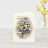 Vintage Stiefmütterchen zum Geburtstag Karte (Gelbe Blume)