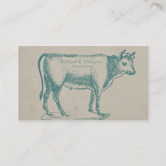 Vintage Stier-Kuh Visitenkarte (Vorderseite)
