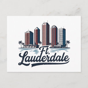 Vintage-Stil Fort Lauderdale Florida Strand Postkarte