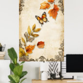 vintage Stil mit Herbstmotiv Poster (Heimbüro)