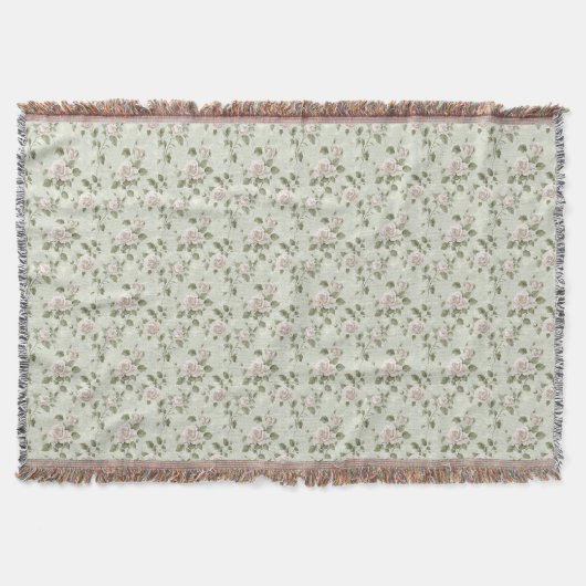Vintage-Stil neutrales Blumenmuster Decke (Vorderseite)
