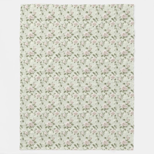 Vintage-Stil neutrales Blumenmuster Fleecedecke (Vorderseite)