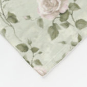 Vintage-Stil neutrales Blumenmuster Fleecedecke (Ecke)