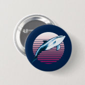 Vintage Stil Retro Delfin Button (Vorne & Hinten)