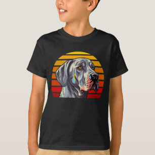 Vintage-Stil Retro-Sonnenuntergang Deutsche Dogge T-Shirt