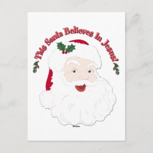 Vintage Stil Santa Dieser Santa Glaubt An Jesus Feiertagspostkarte