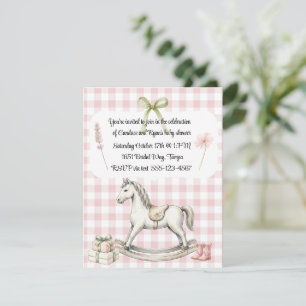 Vintage Stil Schaukelpferd Baby Shower Einladung