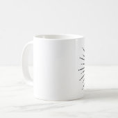 Vintage-Stil-Sonnenstrahl mit editierbarem Monogra Kaffeetasse (Vorderseite Links)