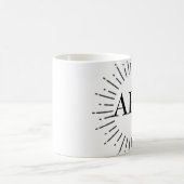Vintage-Stil-Sonnenstrahl mit editierbarem Monogra Kaffeetasse (Mittel)