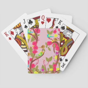 Vintage Stil Vögel und Blumen Spielkarten