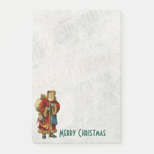 Vintage Stil Weihnachtsmann Santa Claus Post-it Klebezettel