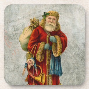 Vintage Stil Weihnachtsmann Santa Claus Untersetzer