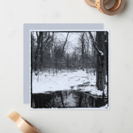Vintage-Stil-Winter-Foto-Wanderweg Mitteilungskarte