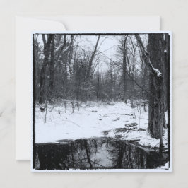 Vintage-Stil-Winter-Foto-Wanderweg Mitteilungskarte
