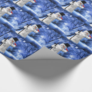 Vintage Stil Winter Schneemann Malerei Weihnachten Geschenkpapier