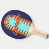 Vintage Stile Streifen mit Namen Tischtennis Schläger (Seitenansicht)