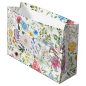 Vintage Stilfarben, Blumenmuster Große Geschenktüte (Vorderseite Schrägansicht)