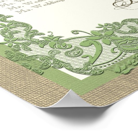 Vintage Stilgestaltung Grün Poster (Ecke)