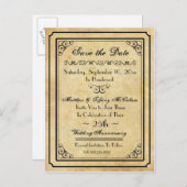 Vintage Stilgestaltung Save the Date Postkarte (Vorne/Hinten)