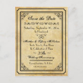 Vintage Stilgestaltung Save the Date Postkarte (Vorderseite)