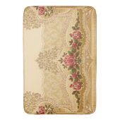 Vintage Stilgold und Rote Blüte Badematte (Vorderseite Vertikal)