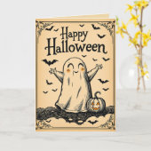 Vintage Stilgravur zwischen niedlichem Geist Karte (Gelbe Blume)