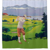 Vintage Stilhochland Golflandschaft Duschvorhang (Vorderseite)