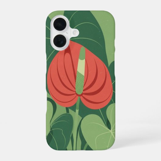 Vintage stilisierte Anthurie iPhone 16 Hülle (Rückseite)