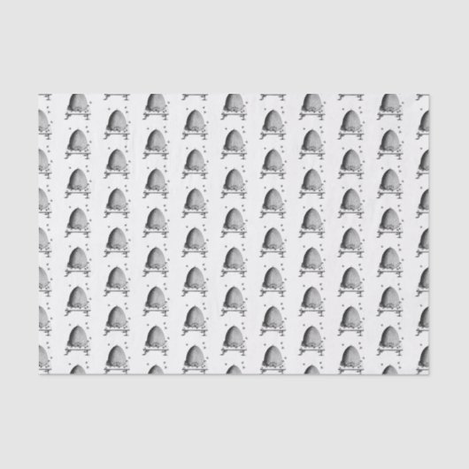 Vintage stilisierte Bienen und Bienenstock #2 Seidenpapier (Vorderseite)