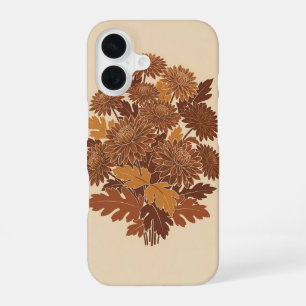 Vintage stilisierte Chrysanthemen iPhone 16 Hülle