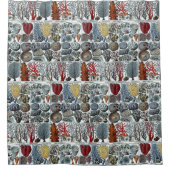 Vintage stilisierte Meereskorallen Duschvorhang (Vorderseite)