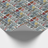 Vintage stilisierte Meereskorallen Geschenkpapier (Ecke)