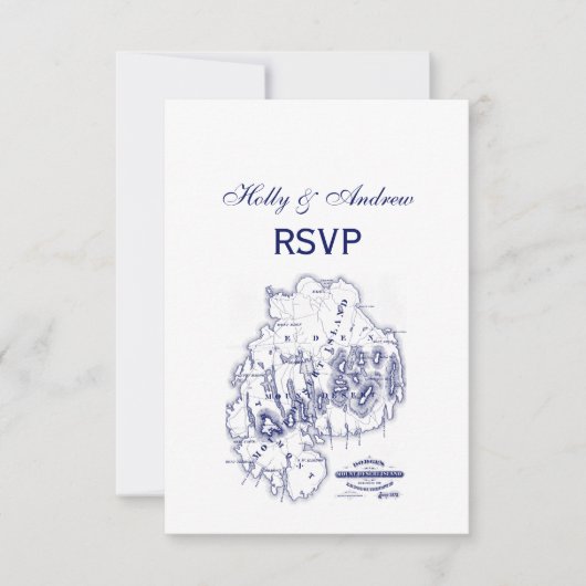 Vintage stilisierte Mount Desert Island MN Karte B (Vorderseite)