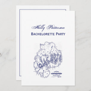 Vintage stilisierte Mount Desert Island MN Karte B